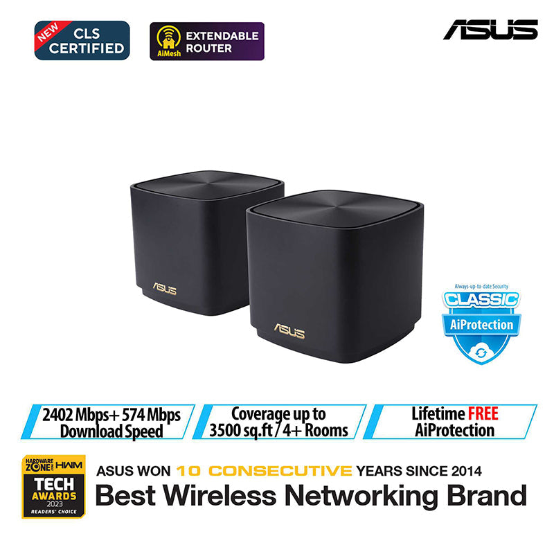 Asus ZenWiFi AX XD5 Mini AX3000 WiFi 6 Mesh [Black] (2-Pack)