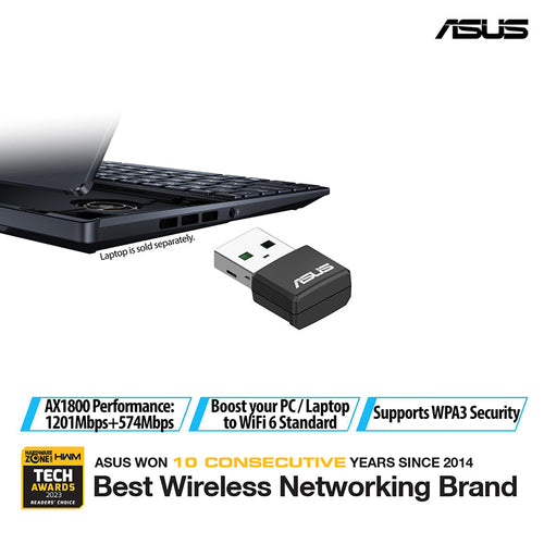 Asus USB-AX55 Nano AX1800 Dual Band WiFi 6 USB Adapter