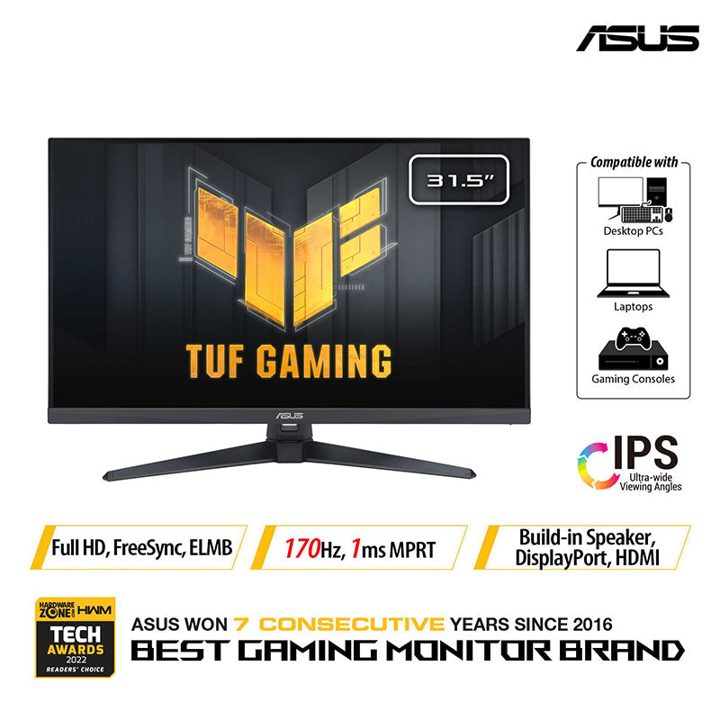 Asus TUF Gaming VG328QA1A Gaming Monitor - 31.5 FHD VA 170Hz