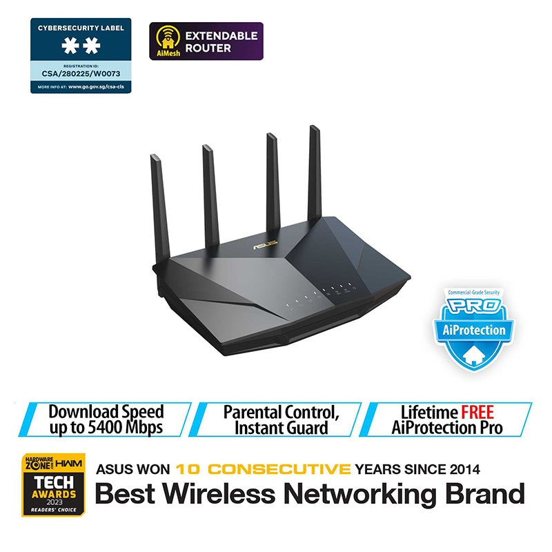 Asus RT-AX5400 Dual Band Wi-Fi 6 Extendable Router