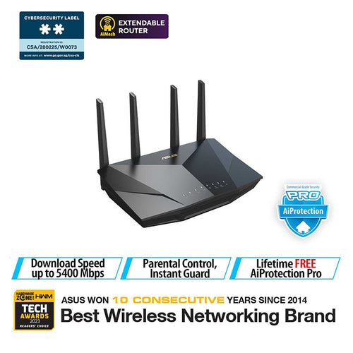 Asus RT-AX5400 Dual Band Wi-Fi 6 Extendable Router