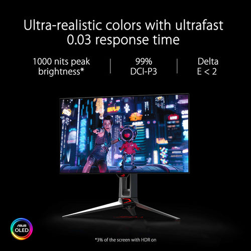 Asus ROG Swift PG27AQDM Gaming Monitor - 27 QHD OLED 240Hz