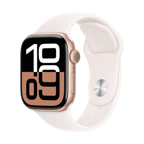 Apple Watch Series 10 GPS 42mm Rose Gold Aluminium Case with Light Blush Sport Band S/M
