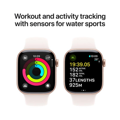 Apple Watch Series 10 GPS 42mm Rose Gold Aluminium Case with Light Blush Sport Band M/L