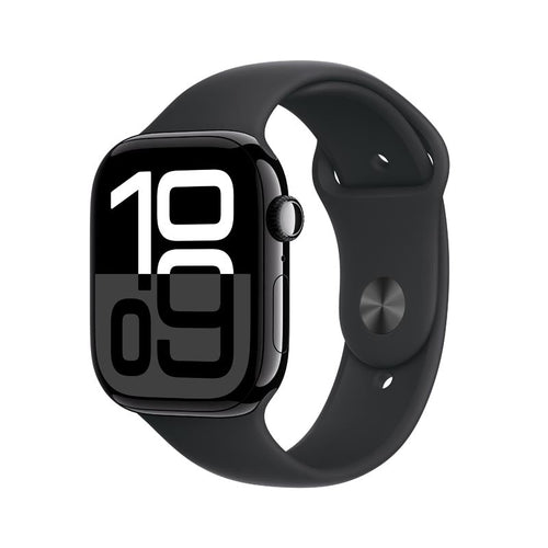 Apple Watch Series 10 GPS 46mm Jet Black Aluminium Case with Black Sport Band M/L