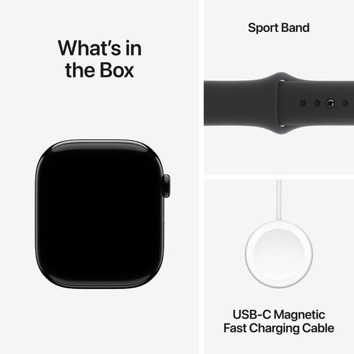 Apple Watch Series 10 GPS 46mm Jet Black Aluminium Case with Black Sport Band M/L
