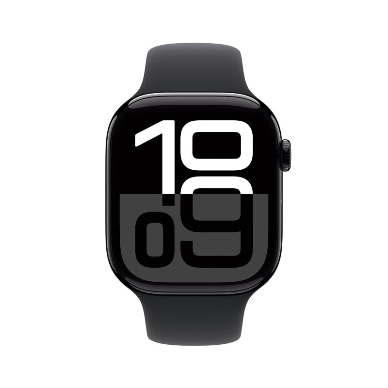Apple Watch Series 10 GPS 46mm Jet Black Aluminium Case with Black Sport Band M/L