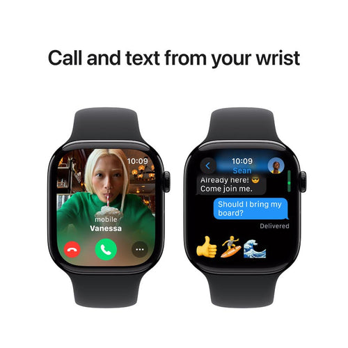 Apple Watch Series 10 GPS 46mm Jet Black Aluminium Case with Black Sport Band M/L