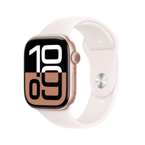 Apple Watch Series 10 GPS 46mm Rose Gold Aluminium Case with Light Blush Sport Band S/M