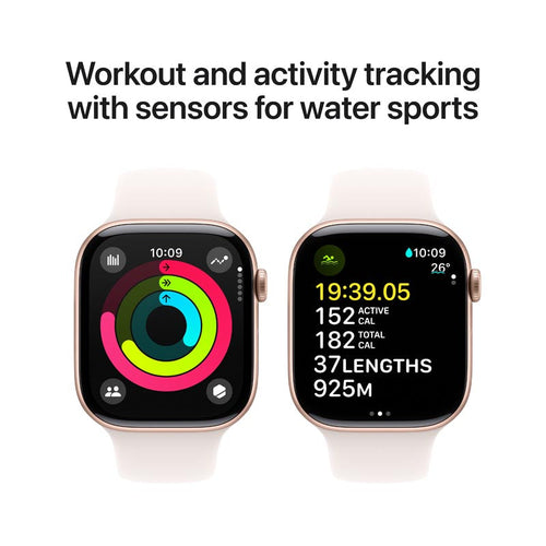 Apple Watch Series 10 GPS 46mm Rose Gold Aluminium Case with Light Blush Sport Band S/M