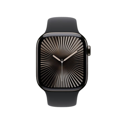 Apple Watch Series 10 GPS + Cellular 42mm Slate Titanium Case with Black Sport Band S/M
