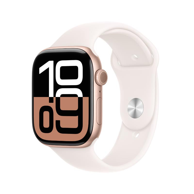Apple Watch Series 10 GPS + Cellular 46mm Rose Gold Aluminium Case with Light Blush Sport Band S/M
