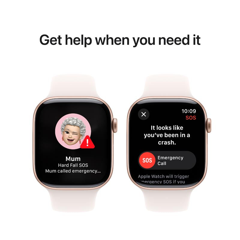 Apple Watch Series 10 GPS + Cellular 46mm Rose Gold Aluminium Case with Light Blush Sport Band S/M