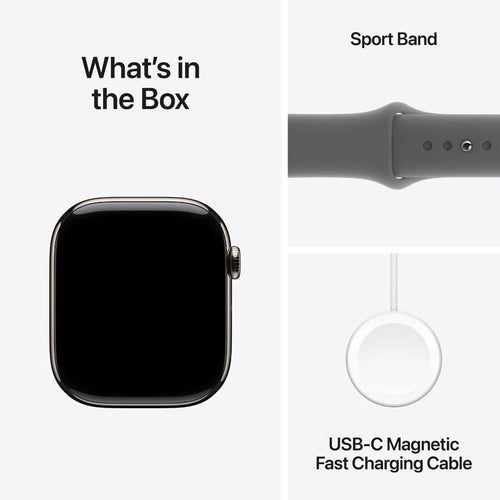 Apple Watch Series 10 GPS + Cellular 46mm Natural Titanium Case with Stone Grey Sport Band M/L