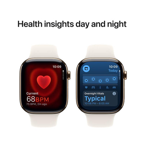 Apple Watch Series 10 GPS + Cellular 46mm Gold Titanium Case with Starlight Sport Band M/L
