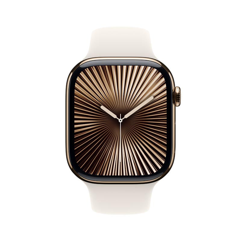 Apple Watch Series 10 GPS + Cellular 46mm Gold Titanium Case with Starlight Sport Band M/L