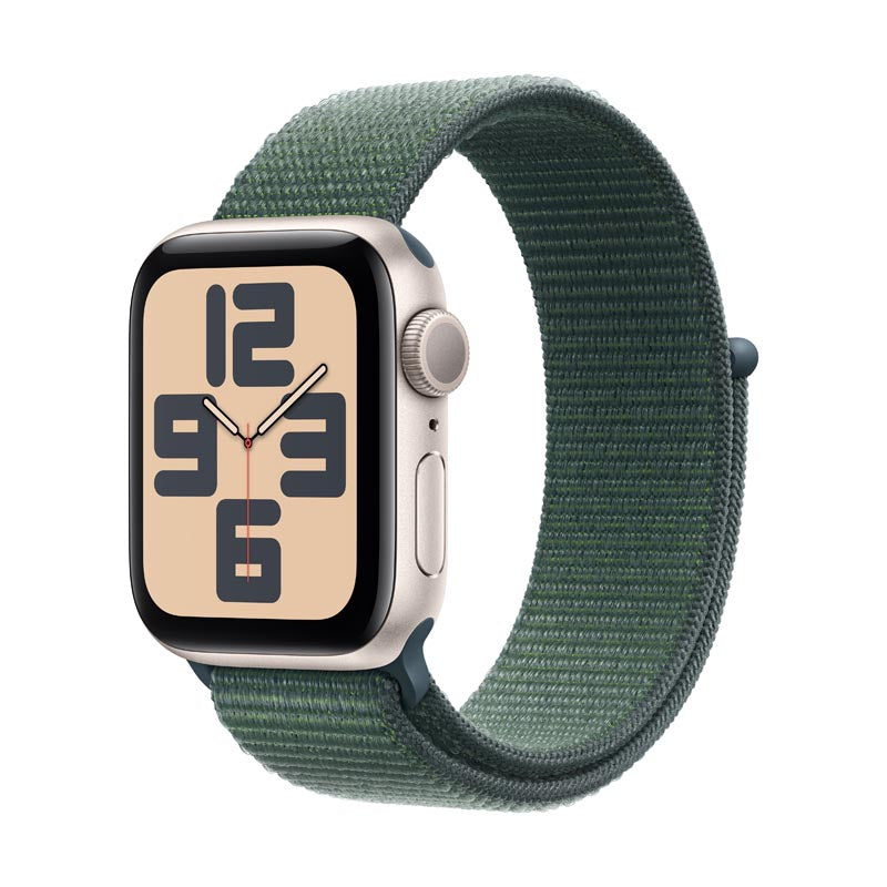 Apple Watch SE GPS 40mm Starlight Aluminium Case with Lake Green Sport Loop