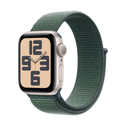 Apple Watch SE GPS 40mm Starlight Aluminium Case with Lake Green Sport Loop