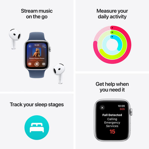 Apple Watch SE GPS 44mm Midnight Aluminium Case with Midnight Sport Band S/M