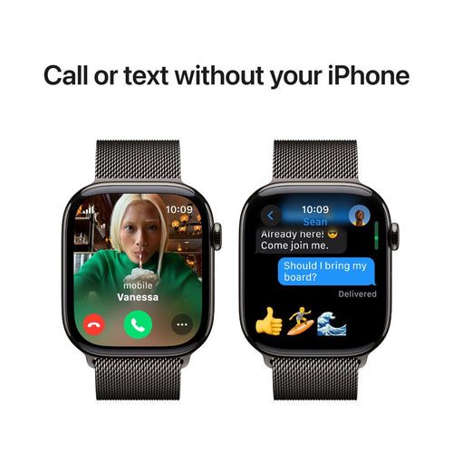 Apple Watch Series 10 GPS + Cellular 46mm Slate Titanium Case with Slate Milanese Loop S/M
