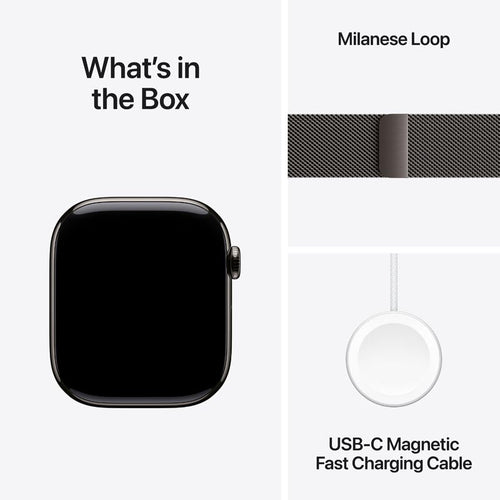 Apple Watch Series 10 GPS + Cellular 46mm Slate Titanium Case with Slate Milanese Loop S/M