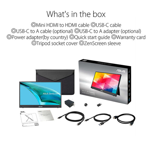ASUS ZenScreen MB16AHG Portable Monitor - 15.6 FHD IPS 144Hz USB-C Mini HDMI