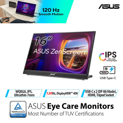 ASUS ZenScreen MB16QHG Portable Monitor - 16 WQXGA IPS 120Hz