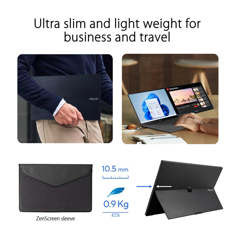 ASUS ZenScreen MB16AHV Portable Monitor - 15.6 FHD IPS USB-C Micro HDMI