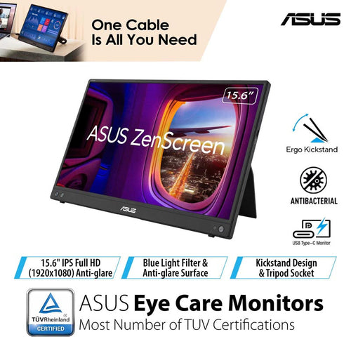 ASUS ZenScreen MB16AHV Portable Monitor - 15.6 FHD IPS USB-C Micro HDMI