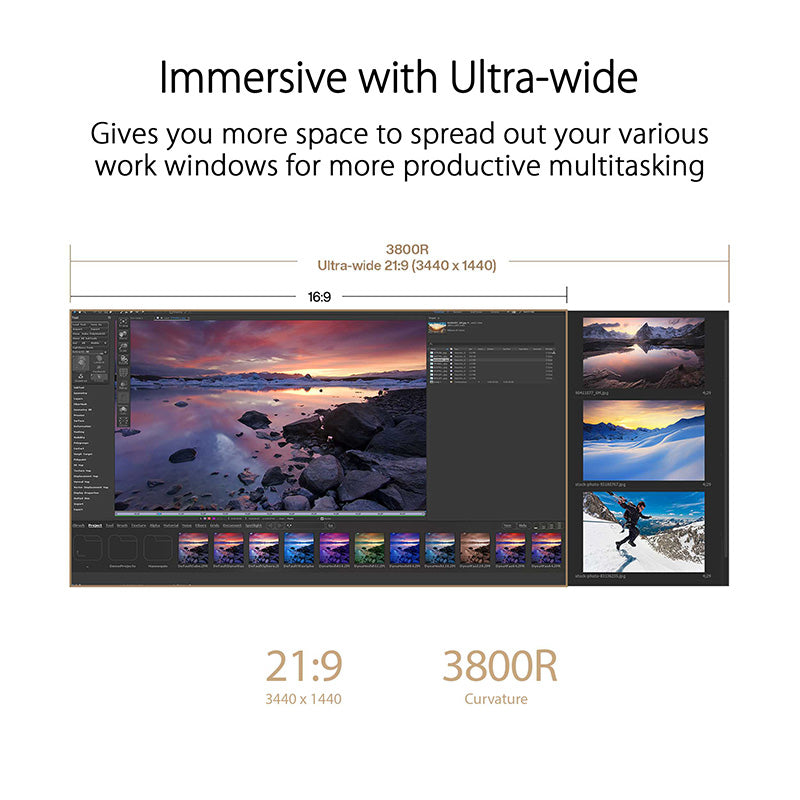 Asus ProArt Display PA34VCNV Professional Monitor - 34.1 WQHD IPS 100% sRGB Curved