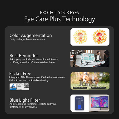 ASUS VU249CFE Eye Care Gaming Monitor - 24 FHD IPS 100Hz (Quiet Blue)