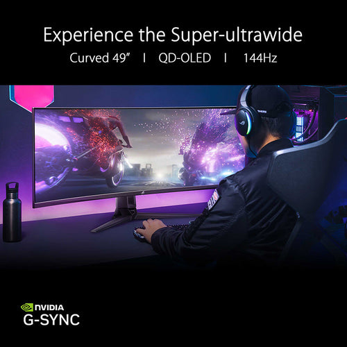 Asus ROG Swift PG49WCD Gaming Monitor - 49 DQHD QD-OLED 144Hz Curved