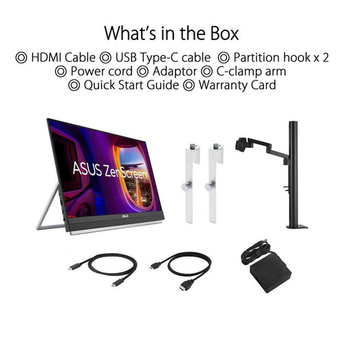 ASUS ZenScreen MB229CF Portable Monitor - 21.5 FHD IPS 100Hz PD60W USB-C