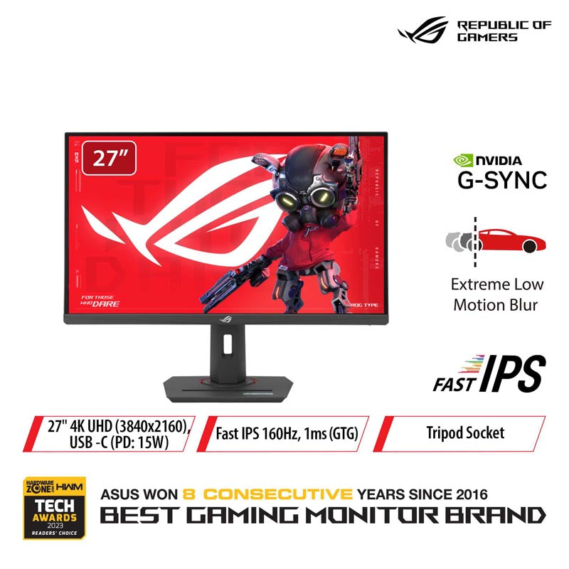ASUS ROG Strix XG27UCS USB Type-C Gaming Monitor - 27 UHD Fast IPS 160Hz