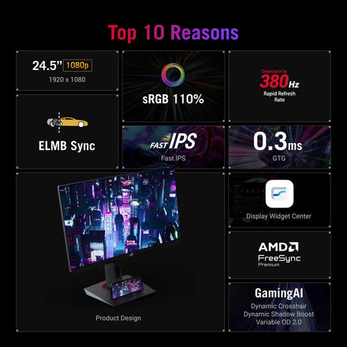 Asus ROG Strix XG259QNS 24.5-inch - FHD 380Hz Fast IPS Gaming Monitor