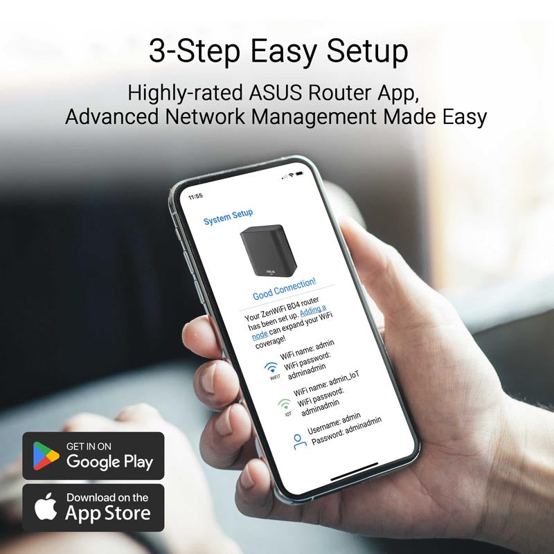 Asus ZenWiFi BE3600 BD4 Black Wi-Fi 7 Mesh (2-Pack)
