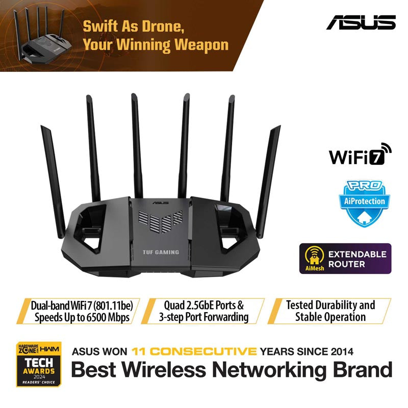Asus TUF-BE6500 Wi-Fi 7 Dual Band Router