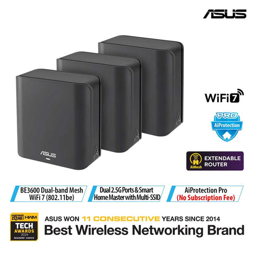 Asus ZenWiFi BE3600 BD4 Black Wi-Fi 7 Mesh (3-Pack)