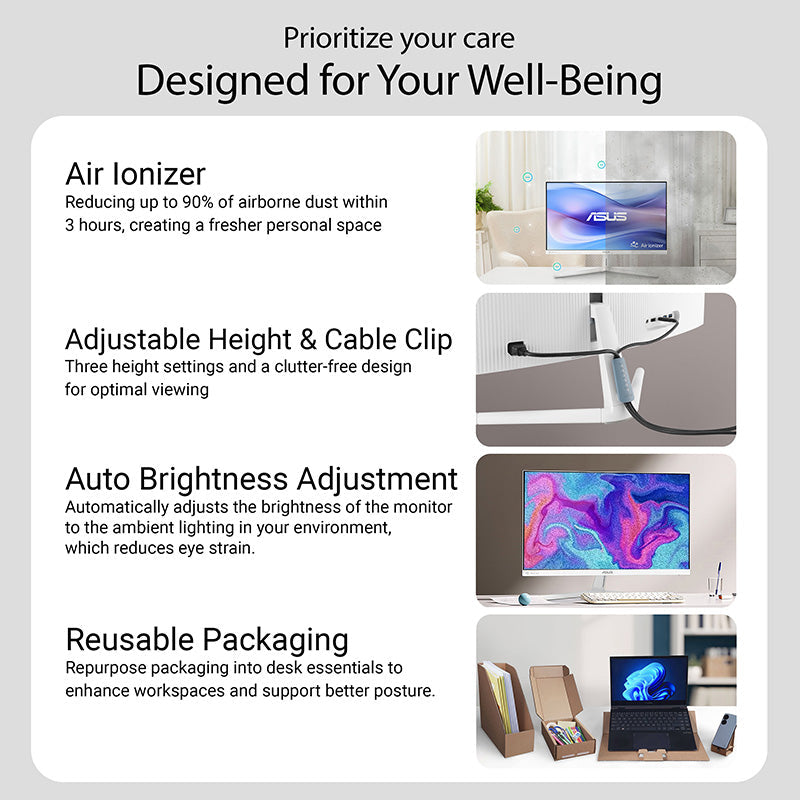 ASUS VU249HFI-W Eye Care Monitor - 23.8 FHD IPS 100Hz