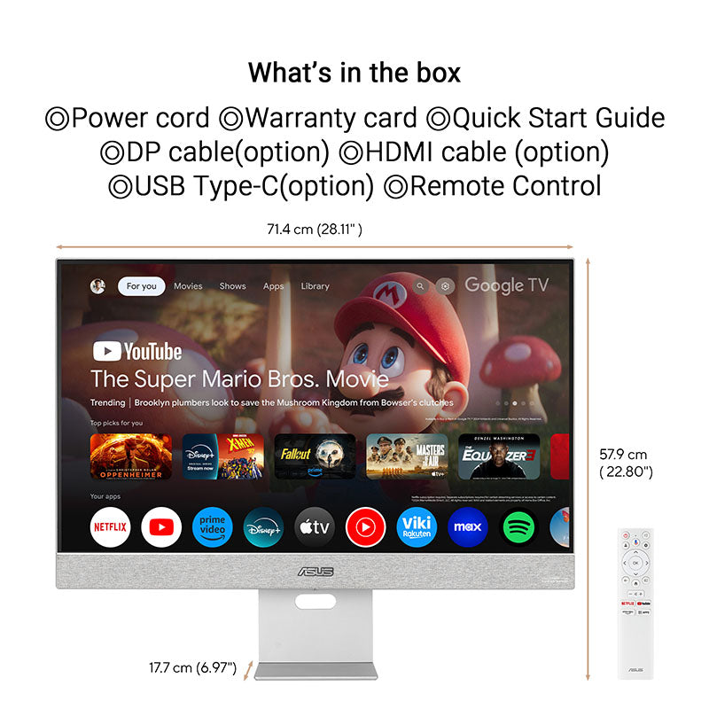 ASUS ZenScreen Smart MS32UC - 32 UHD IPS HDR400 Smart Monitor