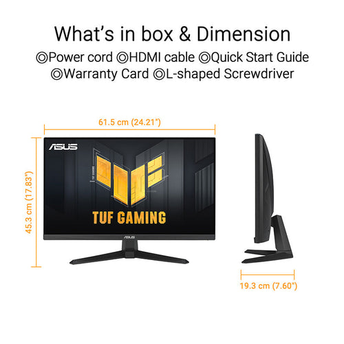 ASUS TUF Gaming VG279QE5A Gaming Monitor - 27 FHD IPS OC146Hz