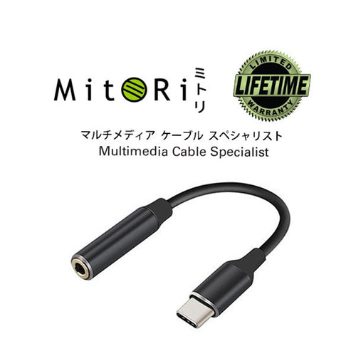 MITORI TYPE C TO 3.5MM HEADPHONE JACK (BLACK)
