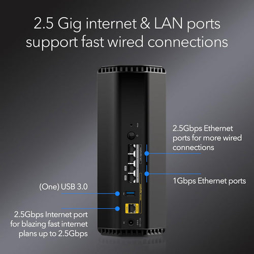Netgear Nighthawk RS300 Tri-Band Wi-Fi 7 2.5 Gbps WAN Router - BE9300 9.3Gbps