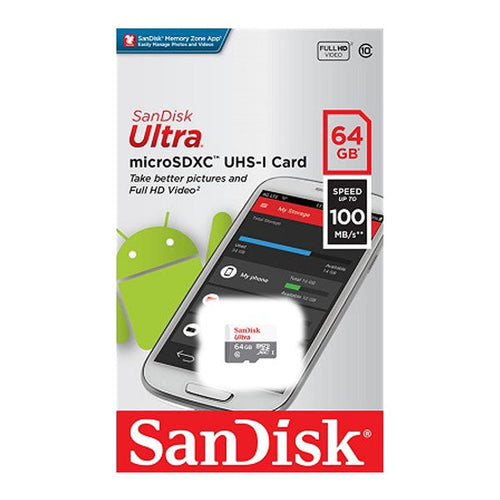SanDisk Ultra microSDXC UHS-I 64GB C10 100MB/s [SDSQUNR-064G-GN3MN]