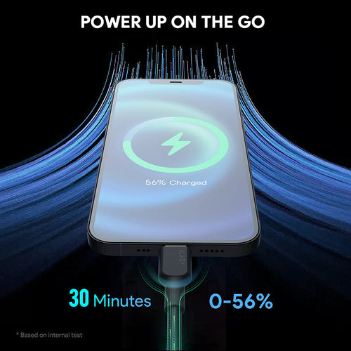 Aukey CB-KCL1-BLK 1M Nylon Braided USB C to Lightning Cable with Kevlar Core (Black)