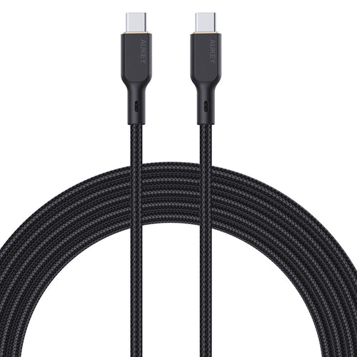 Aukey CB-KCC101 1M 100W Braided USB C to C Cable with Kevlar Core Black