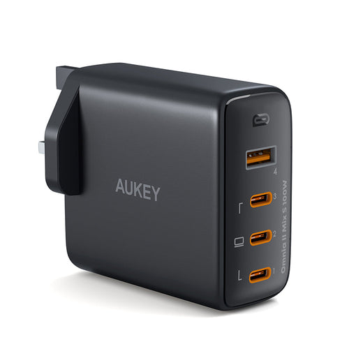 Aukey PA-B7S-BLK 4-Port 100W PD Wall Charger (Black)