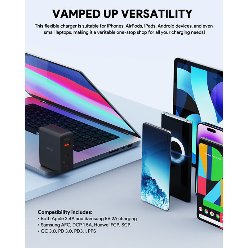 Aukey PA-B7O 140W Power Charger with European plug + British plug