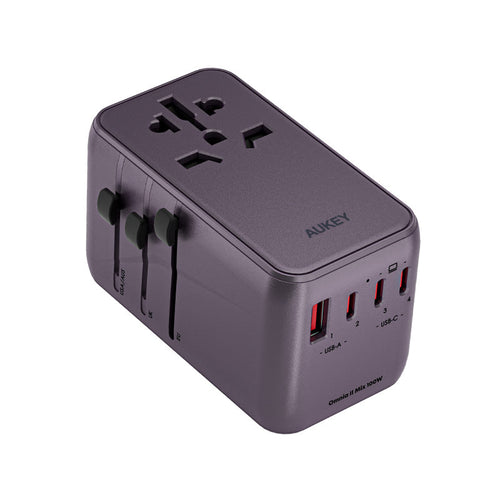 Aukey PA-TA09 100W Universal Travel Charger (Purple)