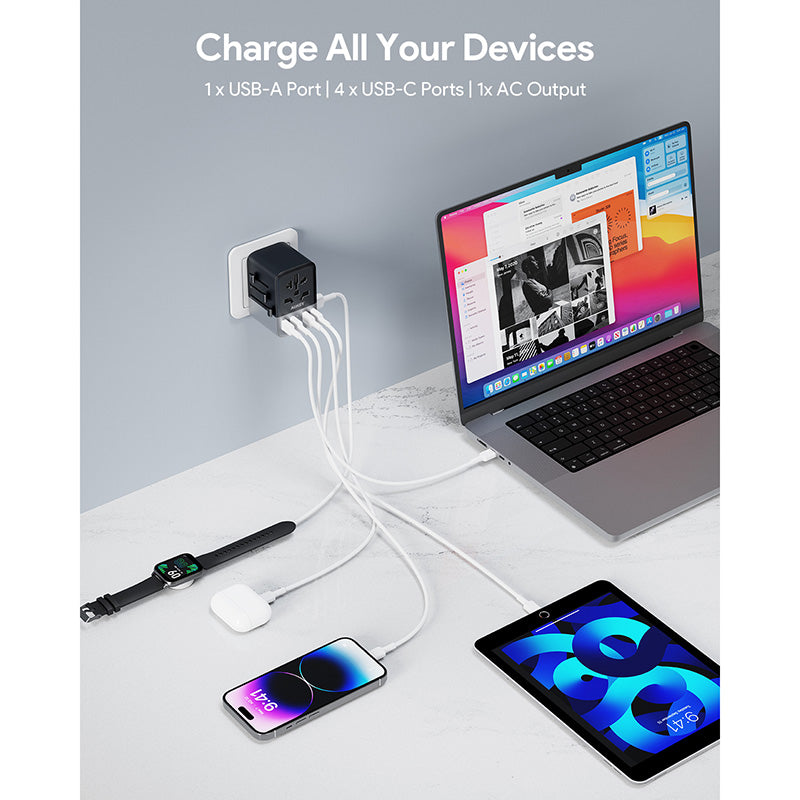 Aukey PA-TA08A Travel Mate 65W GaN Universal Adapter With USB-C and USB-A Ports